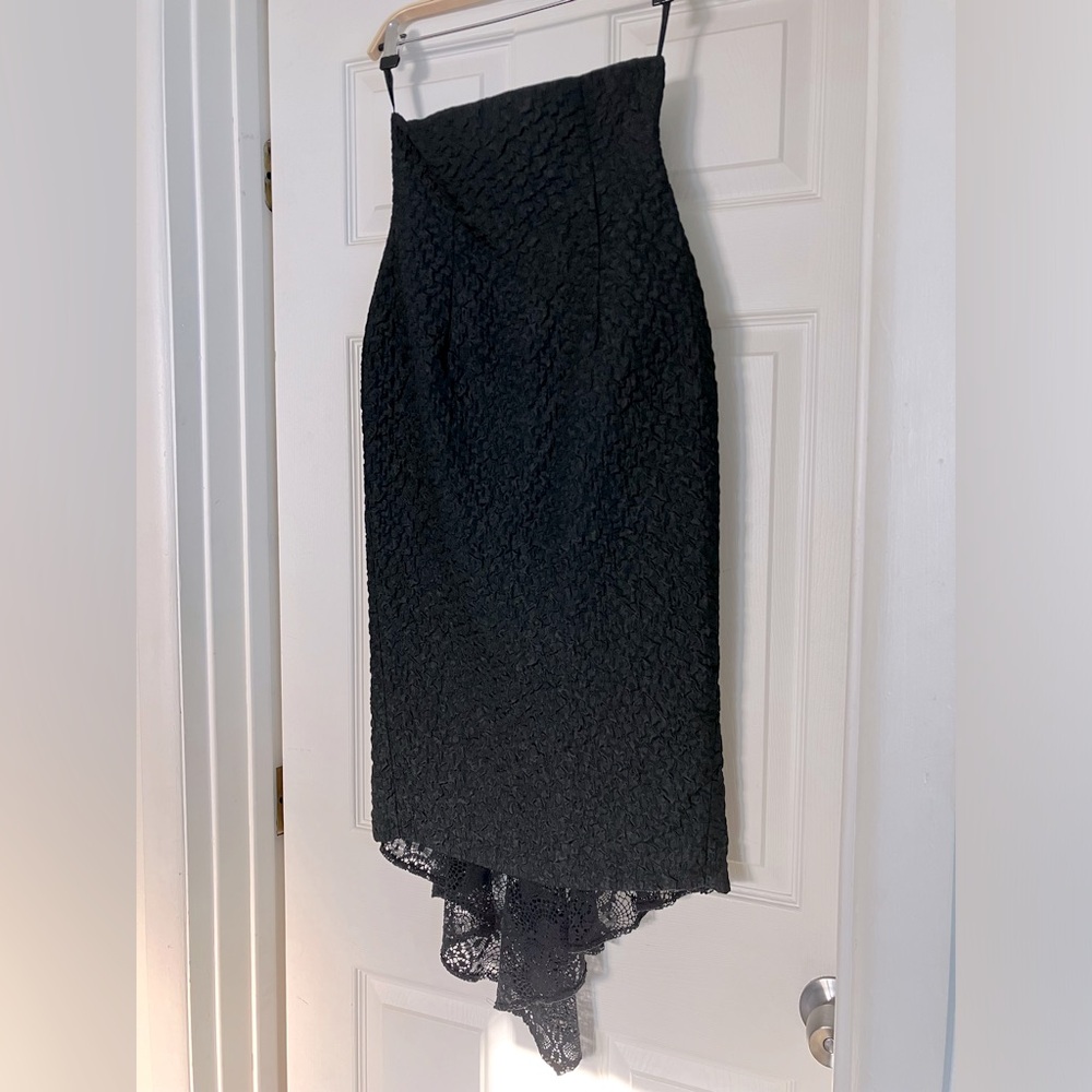 Symphony of Shadows Vintage High Waist Pencil Skirt with Cobweb Lace Kickpleat